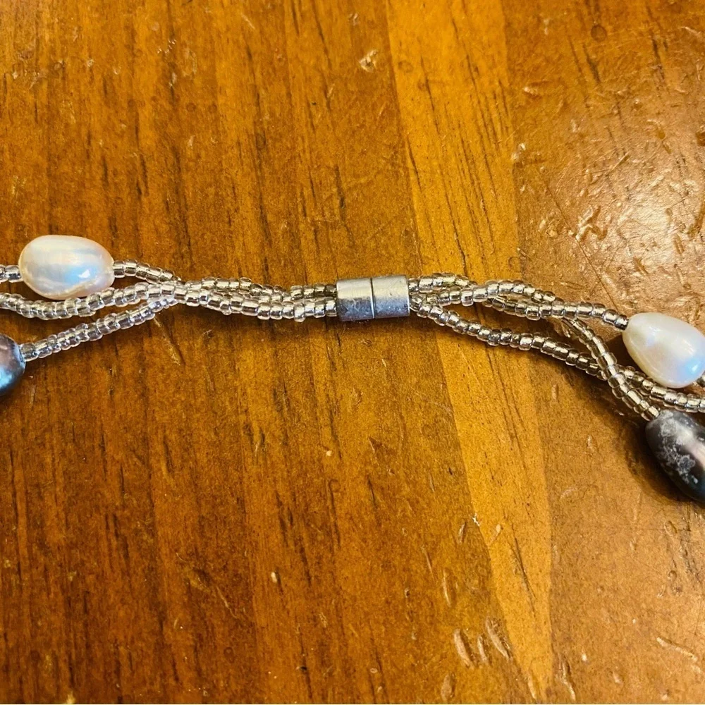 Evergems Pink Multi Strand Pearl Statement Necklace Real Freshwater Pearls - Picture 12 of 15